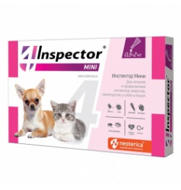 Inspector Mini picături pentru căței, motănei, pisici și câini de rasă mică 0,5-2 kg, 1 pipetă